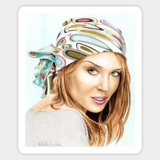 Kylie Minogue - bandana/kerchief (color version) Sticker